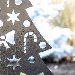 Zoom sur le Sapin de Noël Corten