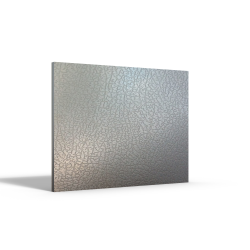 Placa rectangular de acero inoxidable con textura de cuero