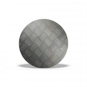 Plaque aluminium damier ronde sur-mesure