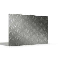 Custom-made rectangular ribbed aluminium plate - Alu checkerboard