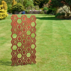 panneau jardin corten hexagones