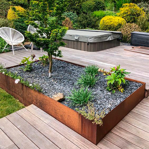 M-n Rainman Corten Bordure De Gazon En Acier Métal Longueur 1,5 M