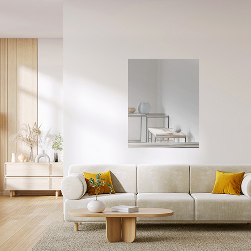Miroir mural rectangulaire 75x60 incassable en inox - John Steel Miroir mural rectangulaire 75x60 incassable en inox - John Steel