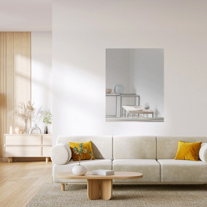 Miroir mural rectangulaire 75x60 incassable en inox - John Steel