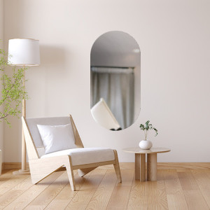 Miroir mural ovale 100x50 incassable en inox - John Steel