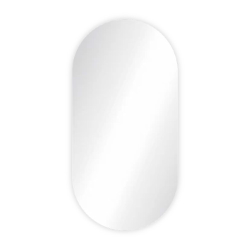 Unbreakable 100x50 oval wall mirror in stainless steel