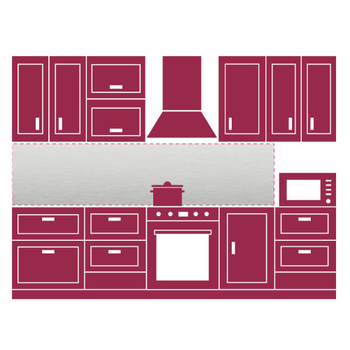Aluminium spatwand keuken op maat gemaakt - John Steel Aluminium spatwand keuken op maat gemaakt - John Steel