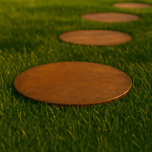 Corten Steel Round Stepping Stone – John Steel
