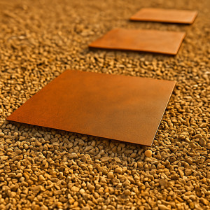 Rectangular corten steel stepping stone - John Steel