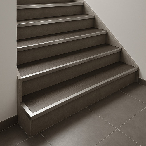 Brushed Stainless Steel Stair Nosing – John Steel Brushed Stainless Steel Stair Nosing – John Steel