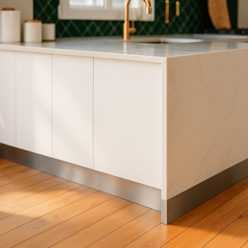 Custom Aluminium Plinth | Brushed Finish Kickboard - John Steel