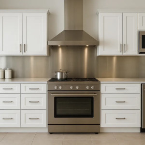 Paraschizzi Cucina Su Misura Inox Alluminio Pannelli Retro Cappa