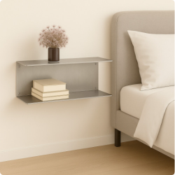 U-shaped aluminium wall shelf – John Steel