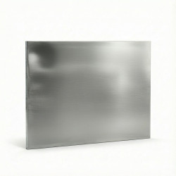 Made-to-measure brushed stainless steel rectangular plate