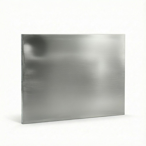 Made-to-measure brushed stainless steel rectangular plate