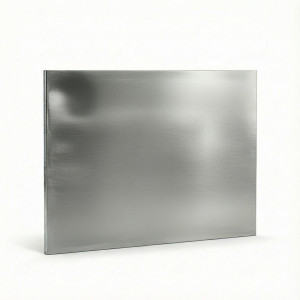 Made-to-measure brushed stainless steel rectangular plate