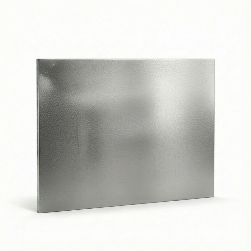 Rectangular leather-textured stainless steel plate - John Steel