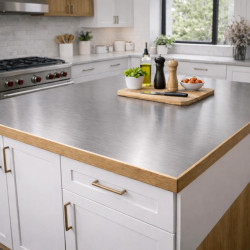 Custom brushed stainless steel flat countertop cover | John Steel