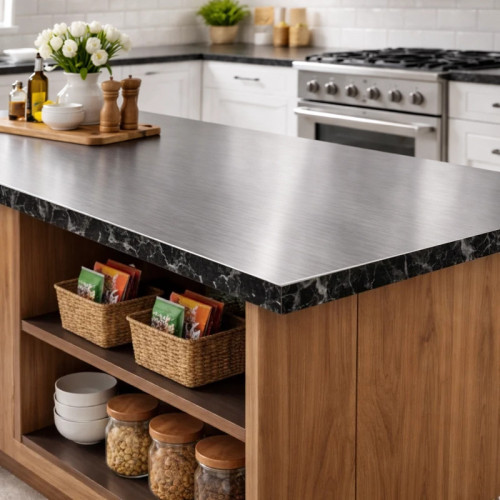 Habillage plan de travail inox brossé sur mesure | John Steel