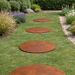 Corten Steel Round Stepping Stone – John Steel