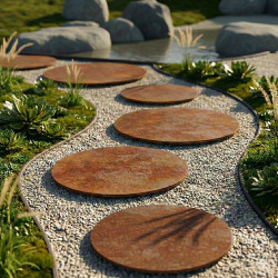 Corten Steel Round Stepping Stone – John Steel