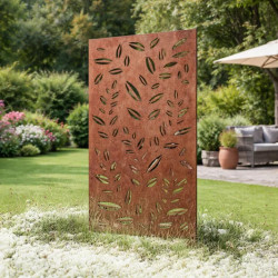 Pannello decorativo esterno con motivo a foglie - alto 180 cm