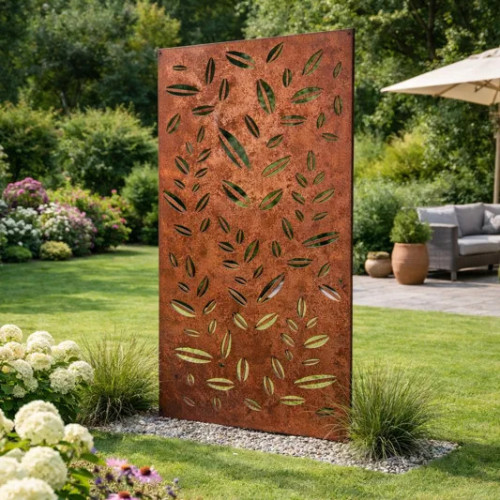 Panel decorativo exterior con motivo de hojas - 180 cm de altura