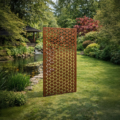 Exterior decorative panel with grid pattern - John Steel