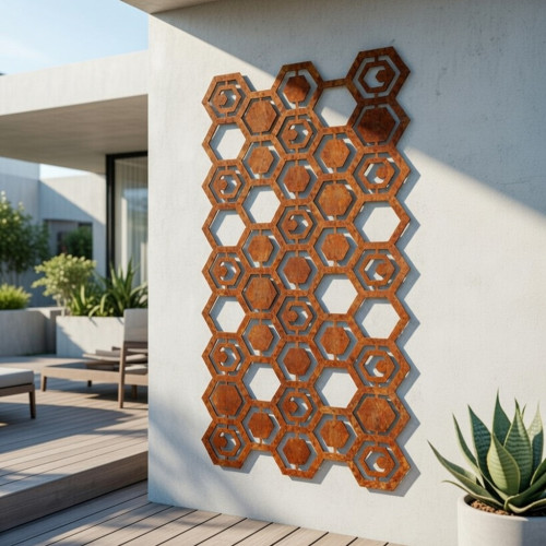 Painel decorativo exterior hexágonos 180x90 cm - John Steel