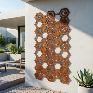 Painel decorativo exterior hexágonos 180x90 cm - John Steel