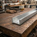 U-Profil aus rohem Aluminium nach Maß