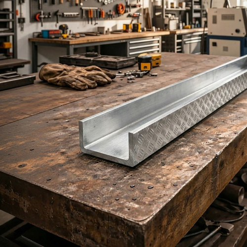 Perfil en U de aluminio damero a medida | John Steel