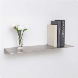 Custom cut L-shaped aluminium wall shelf – John Steel