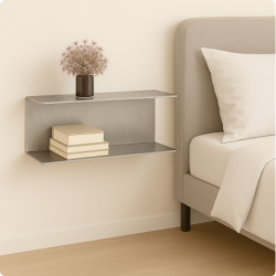 Custom U-shaped aluminium wall shelf – John Steel