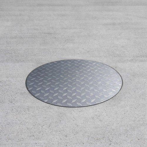 Couvercle de regard rond en inox et larmé - John Steel