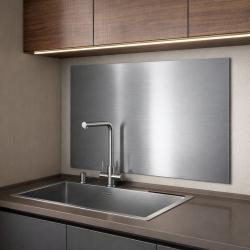 Dosseret métallique plein en inox brossé sur mesure | John Steel