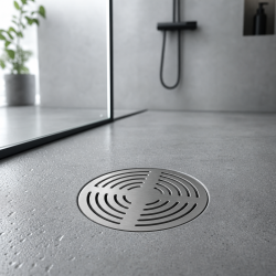 Ronde doucheputrooster geborsteld rvs 13,6 cm