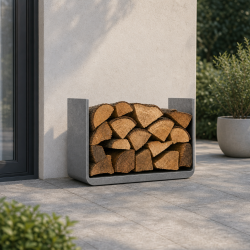Support bois de chauffage acier brut sur mesure| John Steel