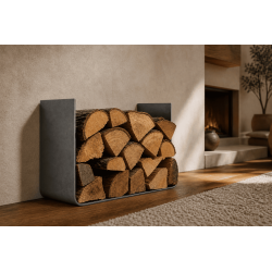 Support bois de chauffage acier brut sur mesure| John Steel