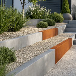 Recouvrement de bordure en acier corten | Découpe et pliage John Steel