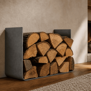 Support bois de chauffage acier brut sur mesure| John Steel