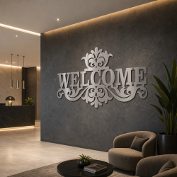 Decoración de pared welcome barroca a medida | John Steel