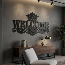 Wanddecoratie welcome barok op maat | John Steel