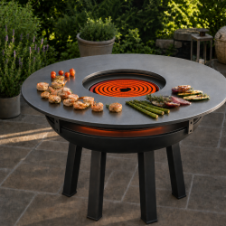 Custom stainless steel cooking plate for electric and gas fire pits