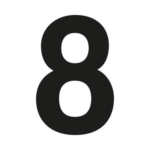 Huisnummer Coolvetica op maat: 8 | John Steel