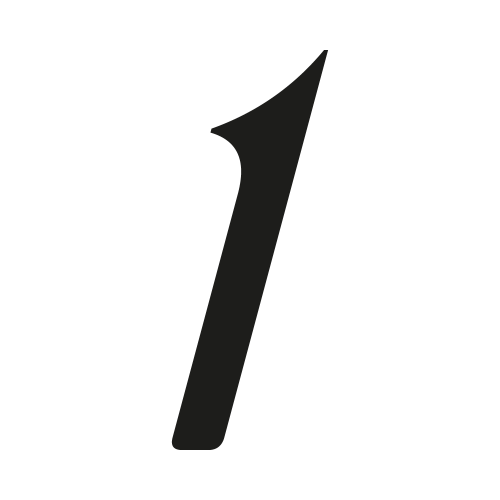 Custom cursive sans house number: 1 | John Steel