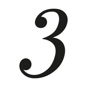 Custom cursive sans house number: 3 | John Steel