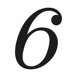 Número de casa cursive sans a medida: 6| John Steel