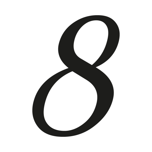 Hausnummer cursive sans nach maß : 8| John Steel