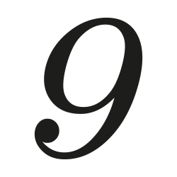 Hausnummer cursive sans nach maß : 9| John Steel